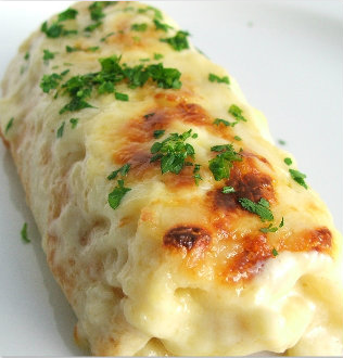 Crespelle salate con funghi e Taleggio DOP